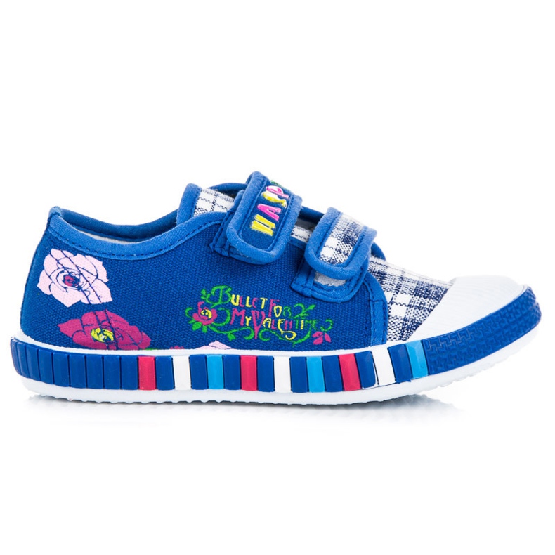 Hasby Sneakers da bambina a quadretti blu