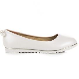 Vinceza Ballerine di perle bianca
