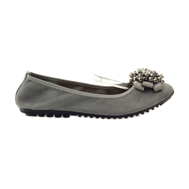 Filippo Ballerine con fiocco e perline grigie grigio