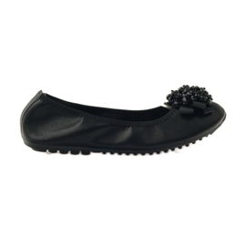 Filippo Ballerine con fiocco e perline nere nero