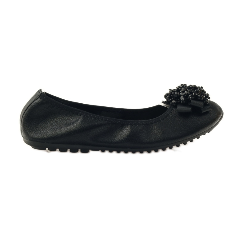 Filippo Ballerine con fiocco e perline nere nero