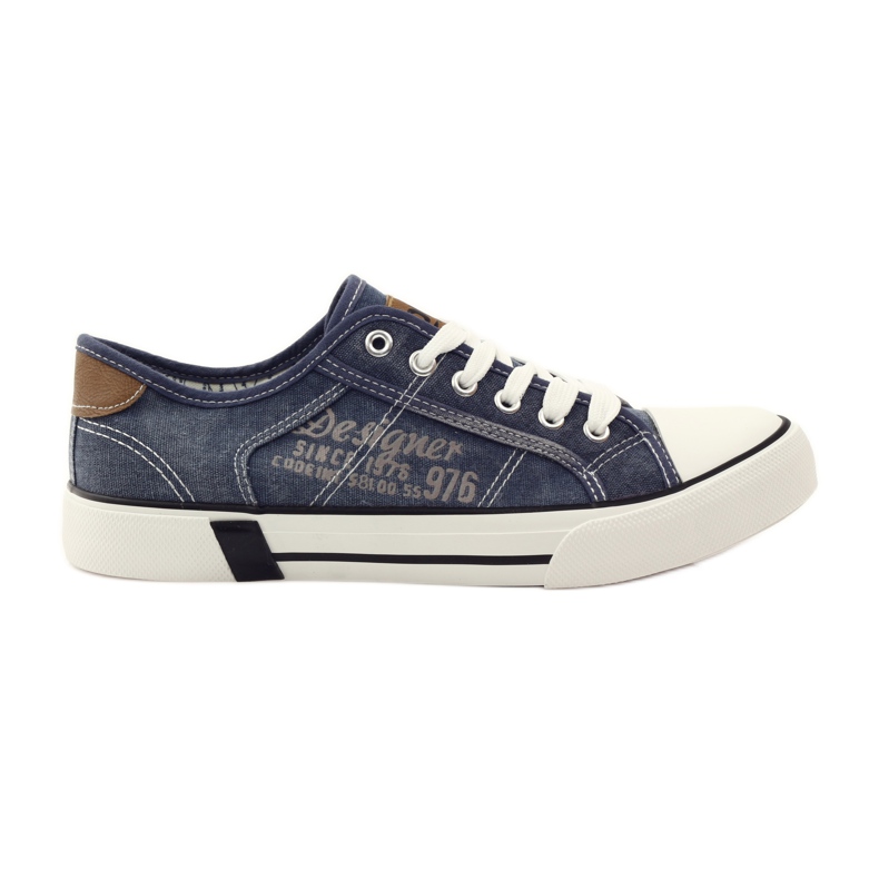 DK 0024 sneakers in denim sneakers allacciate blu navy