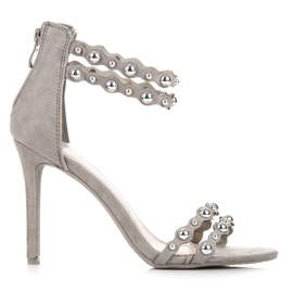 Vinceza Sandali Grigi Con Ornamenti grigio