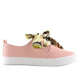 Sneakers allacciate con un nastro rosa XL09P Pink