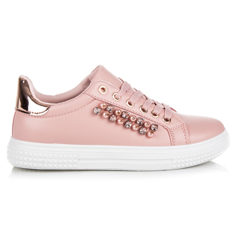 Sneakers rosa con perline
