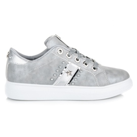 Sneakers allacciate argento grigio