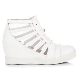 Kylie Sneakers bianche con zeppa bianco
