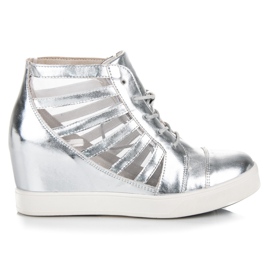 Kylie Sneakers con zeppa argento grigio