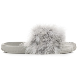 Pantofole con pelliccia grigio