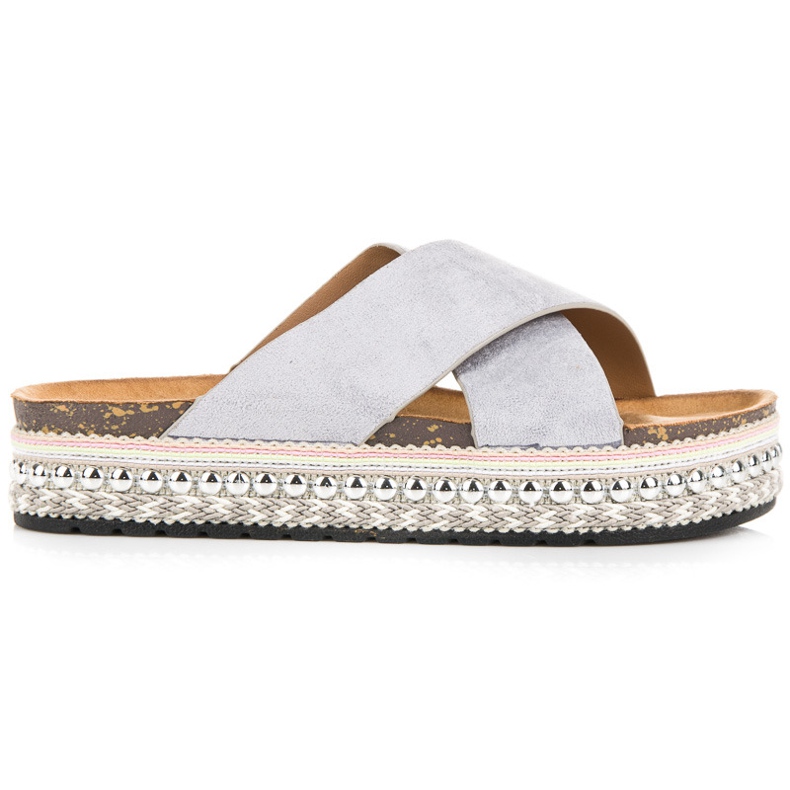 Seastar Ciabatte in camoscio sulla piattaforma grigio