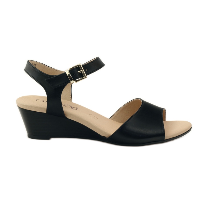 Caprice scarpe donna sandali in pelle 28213 nero