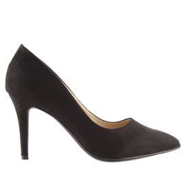 Scarpe da donna nere RS-GH31 in camoscio con tacco a spillo nere nero