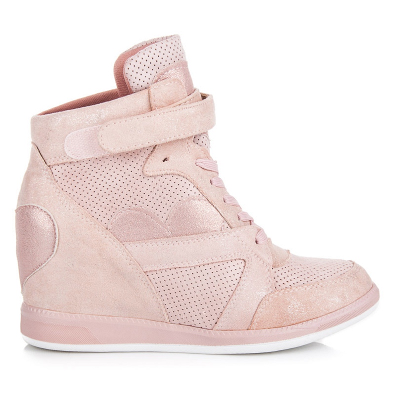 Vices Sneakers con zeppa allacciate rosa