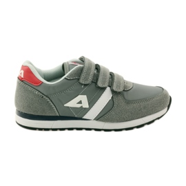 American Club Scarpe sportive con sottopiede in pelle americana rosso grigio bianco