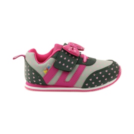 American Club Scarpe sportive con sottopiede in pelle americana rosa grigio