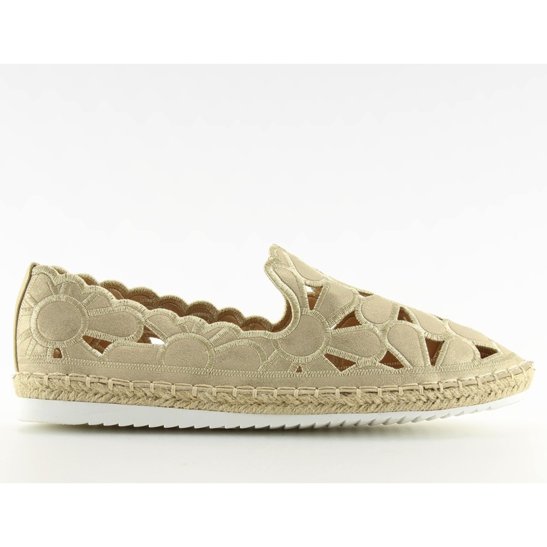 Espadrillas da donna traforate dorate LT86 Gold d'oro