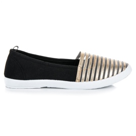 Mckeylor Sneakers slip on nere e oro giallo nero