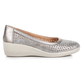 Kylie Ballerine traforate su zeppa grigio