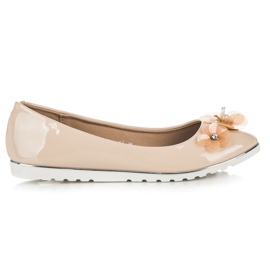 Vices Ballerine laccate con fiori marrone
