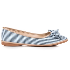Seastar Ballerine a coste con fiocco blu