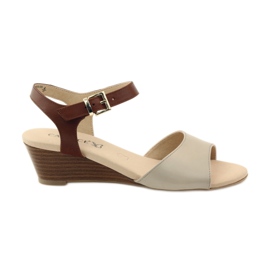 Caprice scarpe donna sandali in pelle 28213 marrone