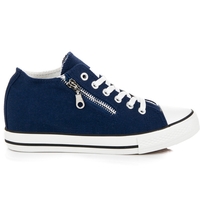 Kayla Sneakers con zeppa allacciate blu