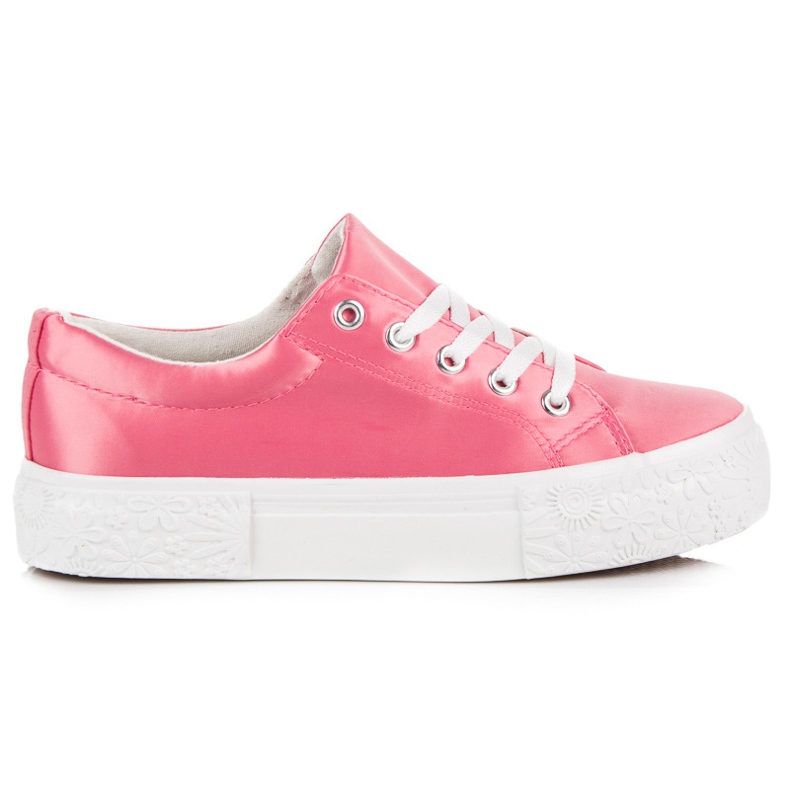 Kylie Sneakers in raso sulla piattaforma rosa