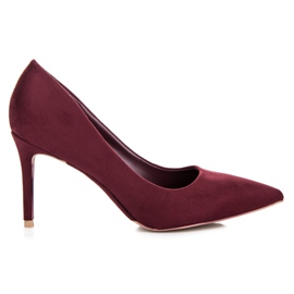 Vices Décolleté in camoscio bordeaux multicolore
