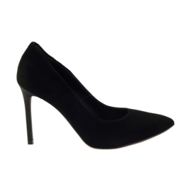 Edeo Décolleté in pelle con tacco alto 3162 nero