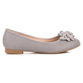 Vices Ballerine da donna con fiori grigio