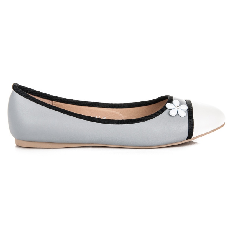 Vices Ballerina con un fiore grigio