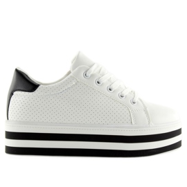 Sneakers bianche su suola alta bianco
