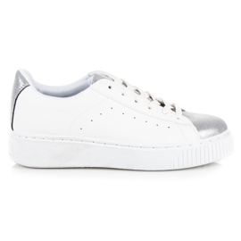Sneakers allacciate con stampa serpente bianca