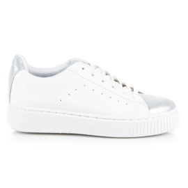 Sneakers allacciate con stampa serpente bianca grigio