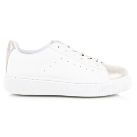 Sneakers allacciate con stampa serpente bianca