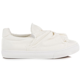 Sneakers slip-on con fiocco bianca