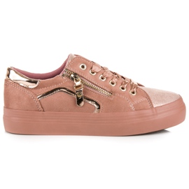 Sneakers Sulla Piattaforma Sulla Rilegatura rosa