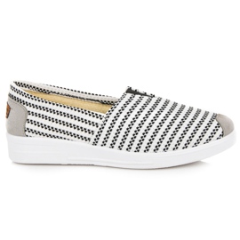 Sneakers slip-on con righe nero bianco