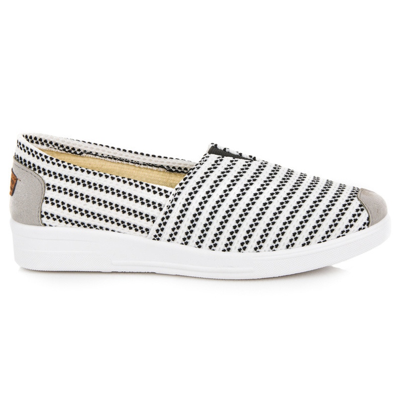 Sneakers slip-on con righe nero bianca