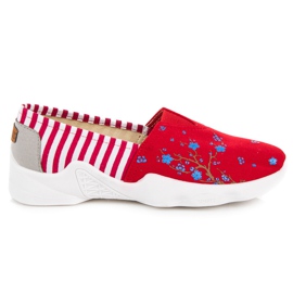 Slipons rossi con motivo rosso