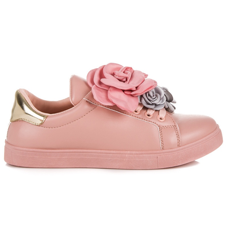 Sneakers con fiori rosa