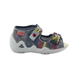 BEFADO SLIPER SLIPER SANDALI INSERITO IN PELLE 350P073 PER VELCRO GRIGIO