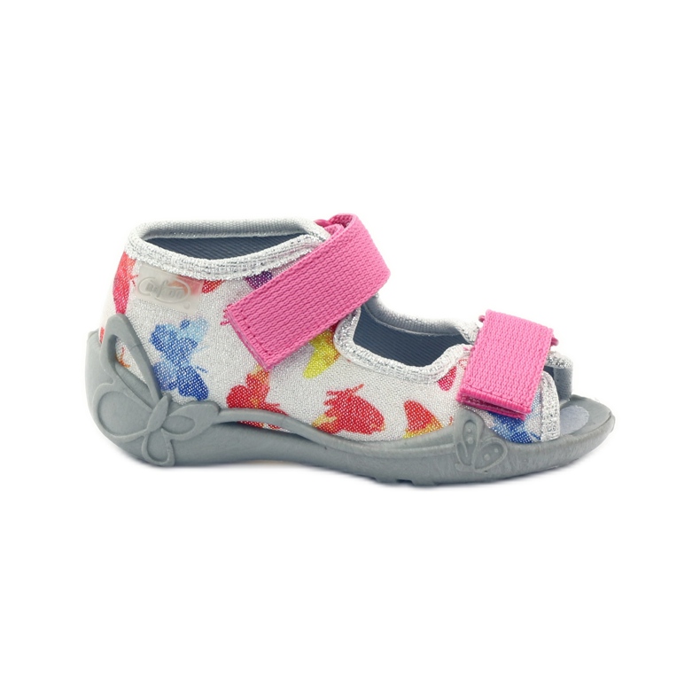 Befado scarpe per bambini pantofole sandali 242p075 rosa grigio
