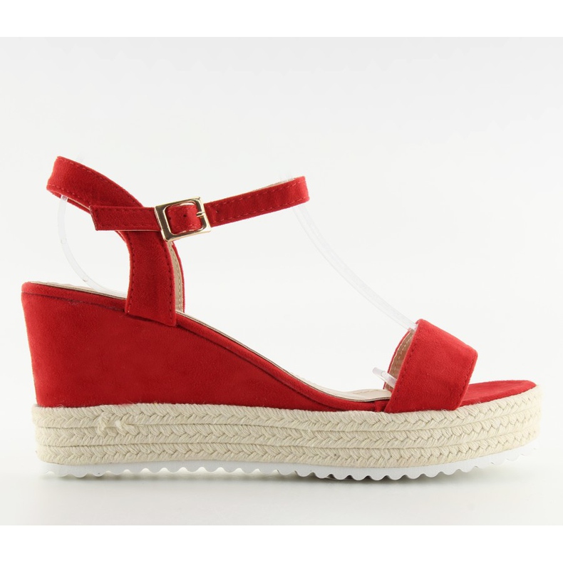 Sandali con zeppa rossi espadrillas R120P Rosso