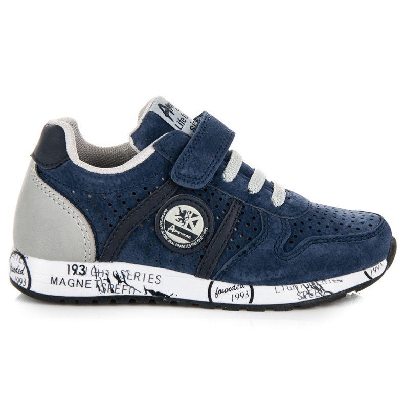 American Club Sneakers con elastico e velcro blu