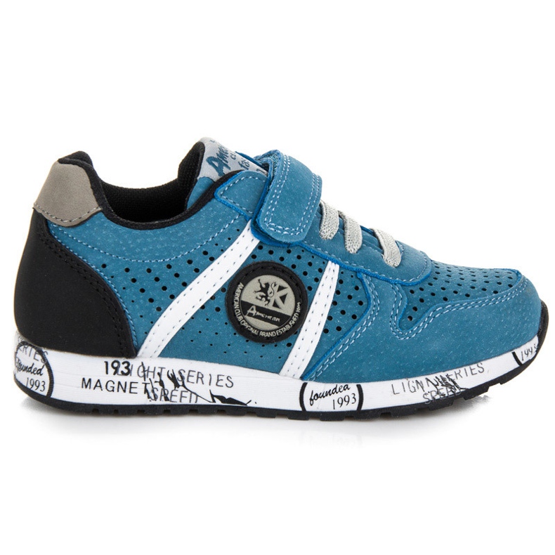 American Club Sneakers con elastico e velcro blu