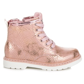 American Club Scarpe club americane con stampa serpente rosa