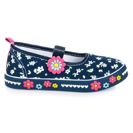 American Club Ciabatte in gomma con fiori blu