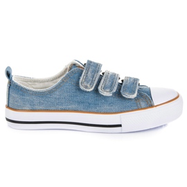 American Club Sneakers in denim con velcro blu