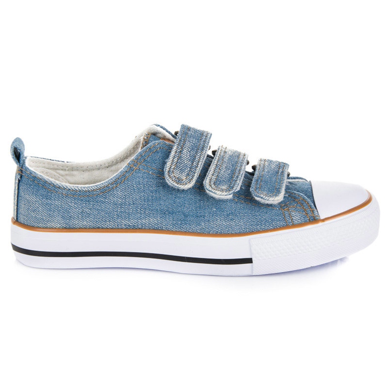 American Club Sneakers in denim con velcro blu
